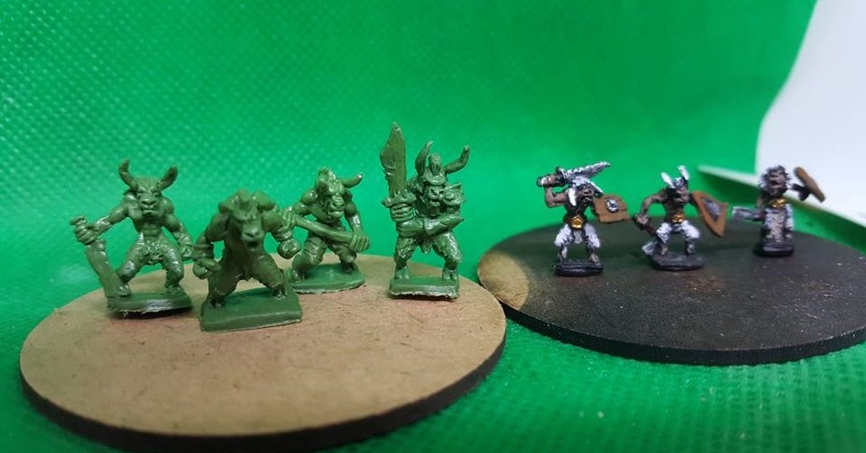 10mm Wargaming Minotaurs & Doom Bull from Lancer Miniatures