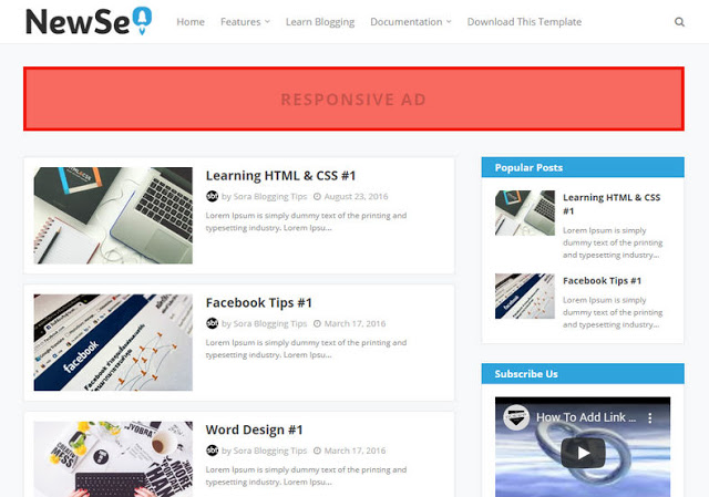 Template Blogspot New Seo