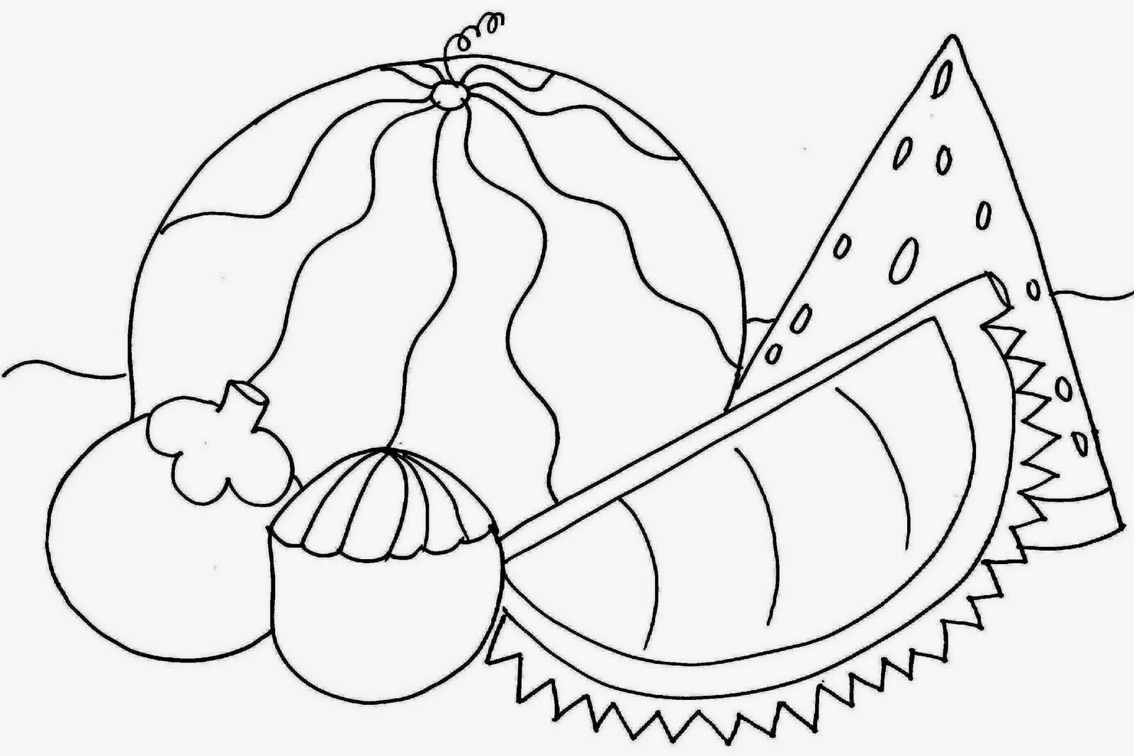  Gambar  Buah  Buahan  Tempatan Drawing Mewarna Online Sila 