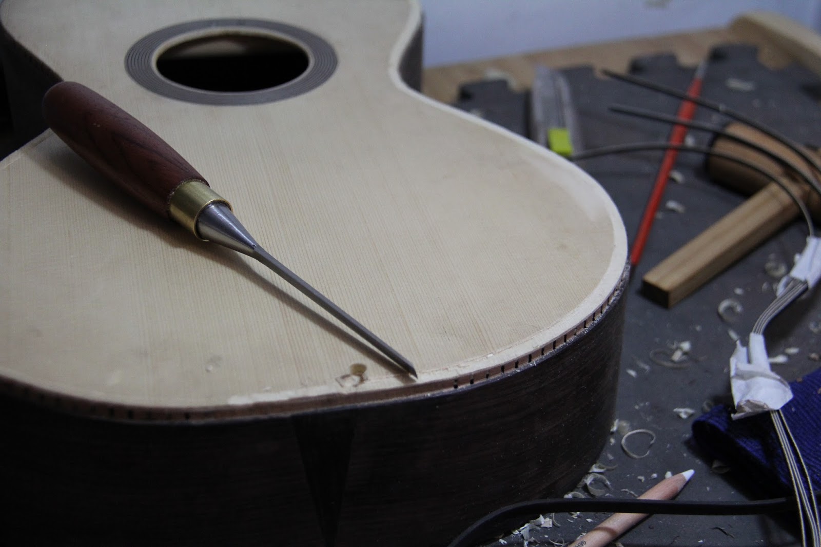 Lacote Guitar first build Binding and purfling channels