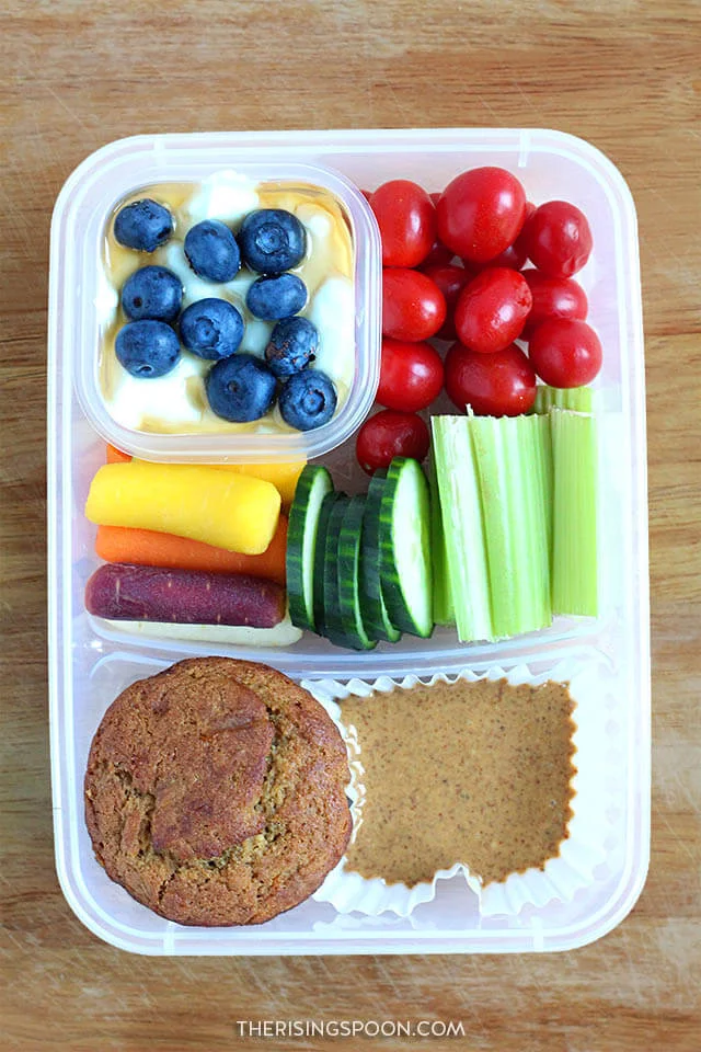 Healthy Make-Ahead Cold Lunch Idea (For Back to School & Work): Yogurt, Muffin & Nut Butter