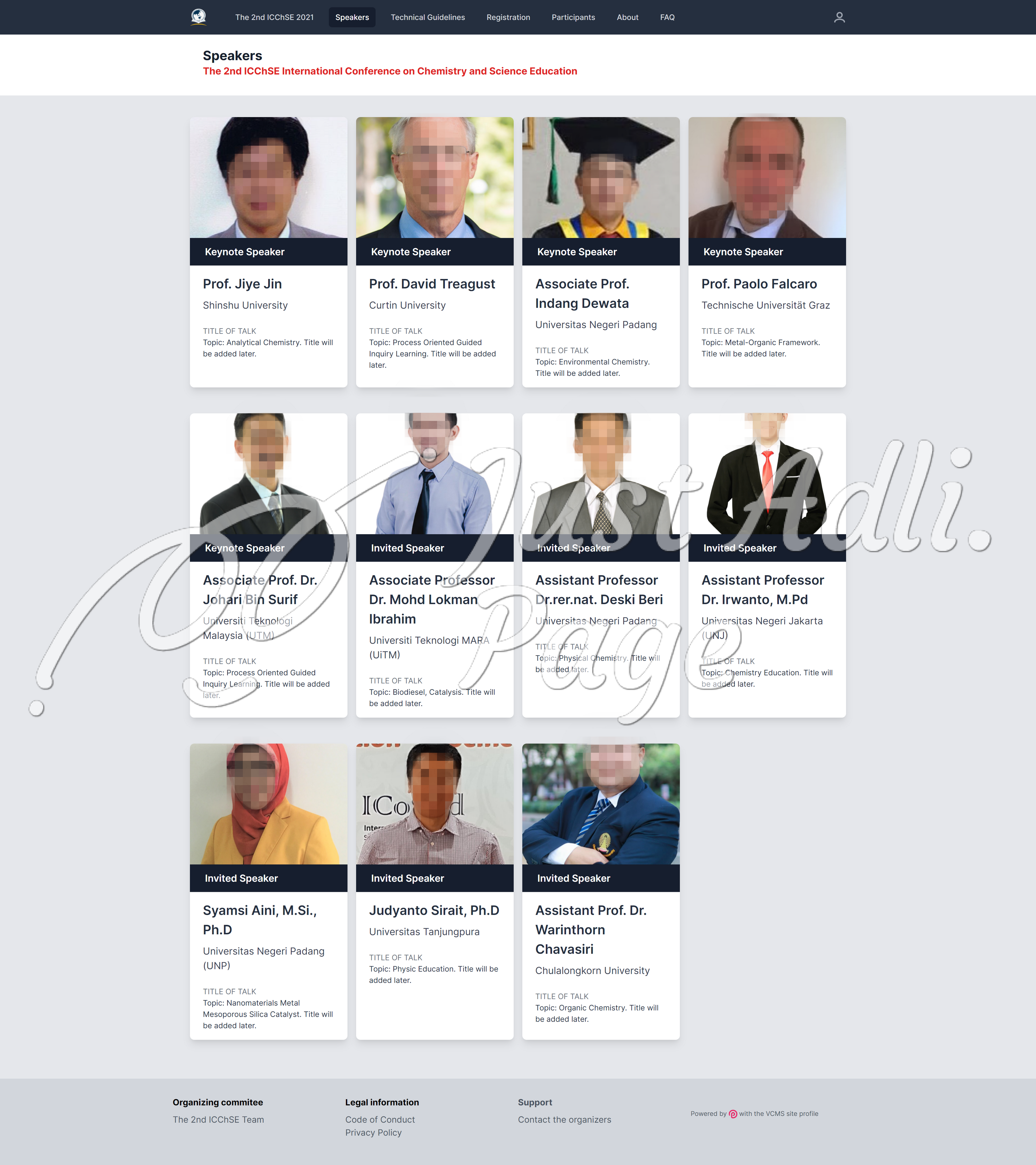 The 2nd ICChSE 2021 - Speaker page