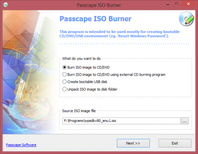 Программа записи ISO-образов Passcape