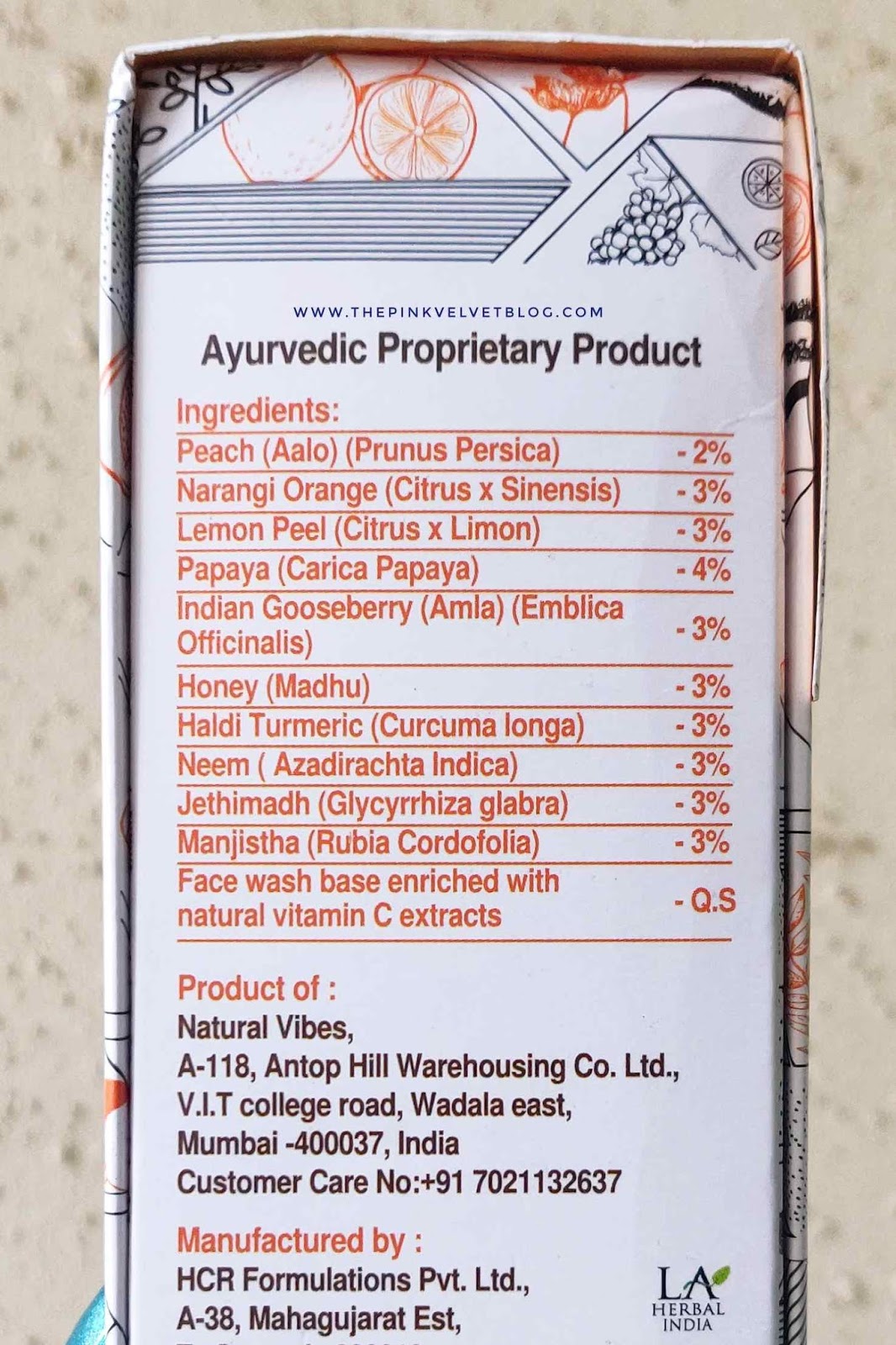 Natural Vibes Brightening Vitamin-C Ayurvedic Face Wash - Review - Ingredients Natural Vibes Brightening Vitamin-C Ayurvedic Face Wash - Review - Ingredients