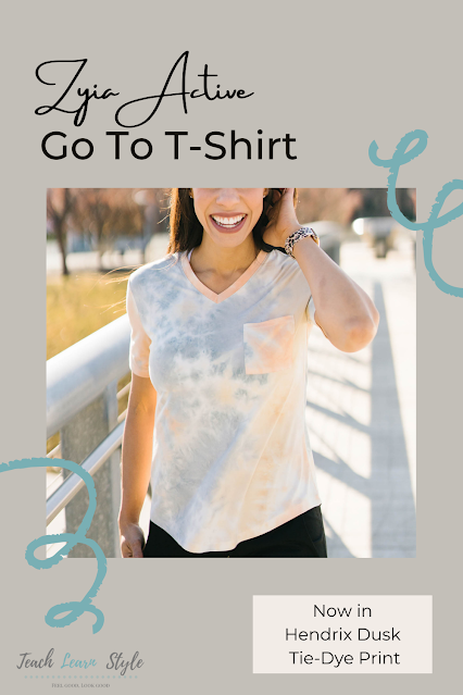 zyia tie-dye t shirt, zyia active go to t, zyia t shirt review, zyia go to tee, zyia go to pocket v, buttery soft t shirt, closet staple t shirt