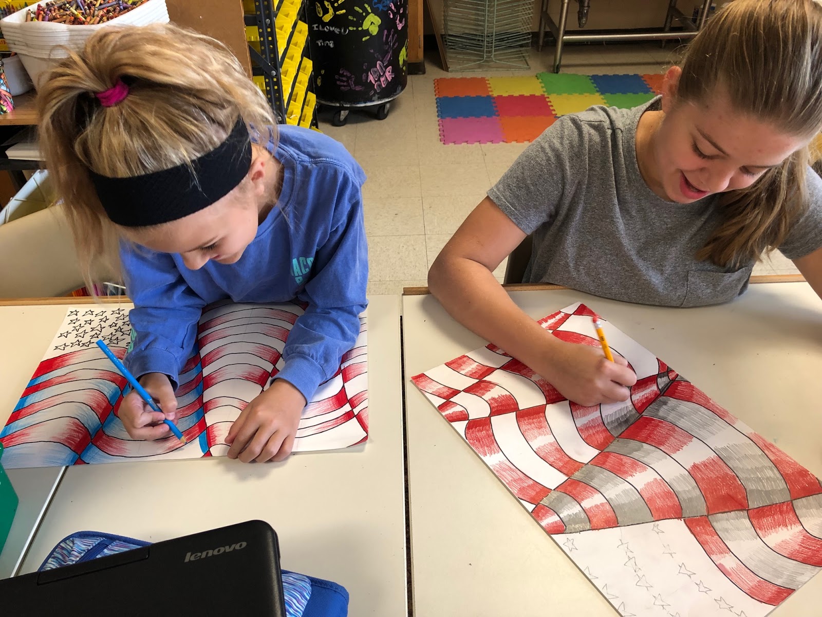 The Lost Sock Op Art American Flags