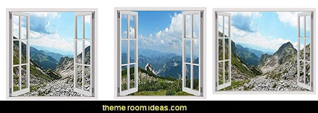Alps Mountains window mural decal sticker winter wall murals - ski chalet theme bedroom decorating ideas - modern rustic style winter cabin decor - Swiss alps decoration Alpine theme decorating Alps Mountains window mural decal sticker winter wall murals - ski chalet theme bedroom decorating ideas - modern rustic style winter cabin decor - Swiss alps decoration Alpine theme decorating