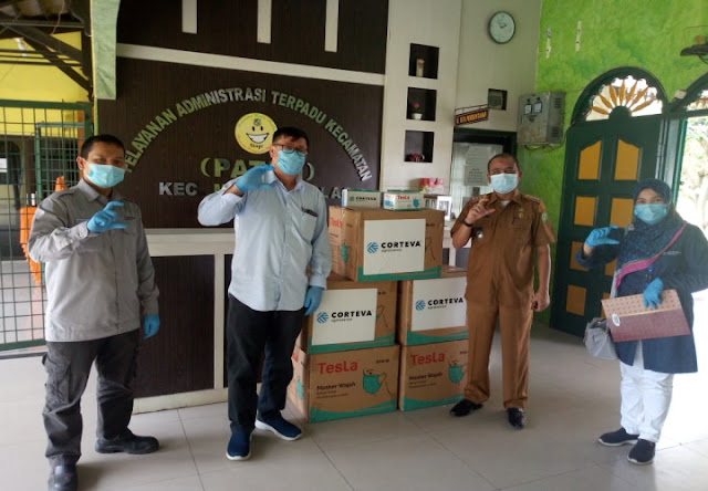 Corteva Indonesia Medan Site Berikan Bantuan Berupa 10 Ribu Pcs masker Pada Kecamatan Medan Amplas