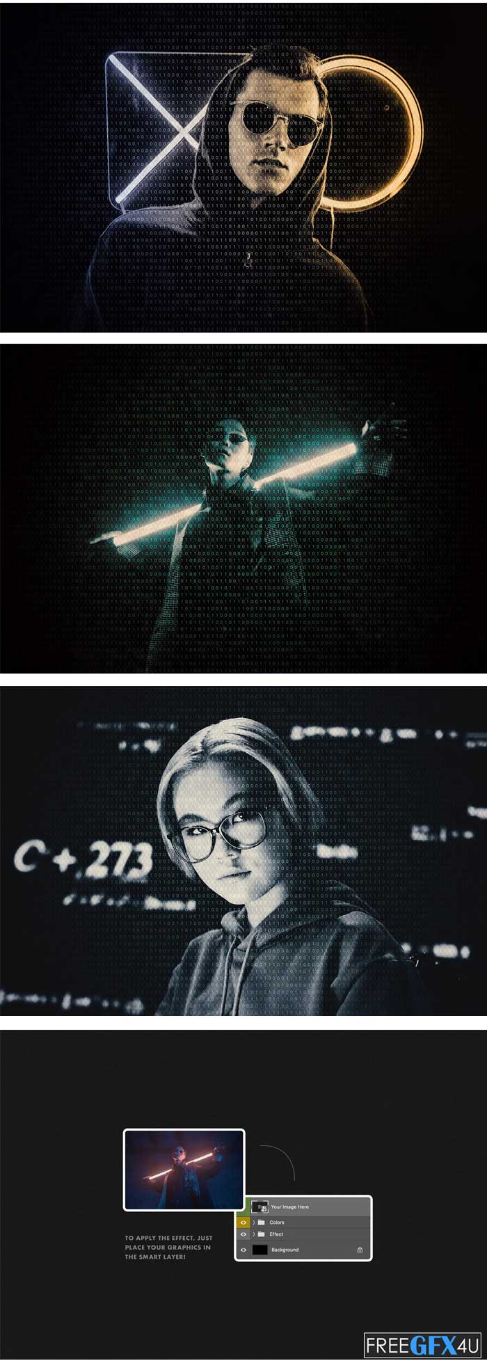 CreativeMarket - Hacker Matrix Photo Effect Free Download Hacker Matrix Photo Effect