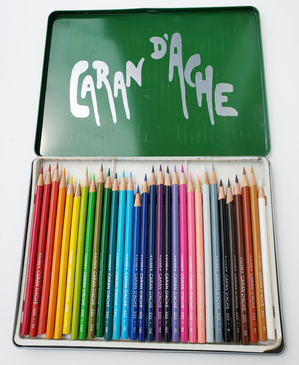 Fueled by Clouds & Coffee Vintage Colored Pencils Caran d’Ache (Non