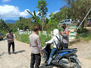 Lakukan Pencegahan Penularan Virus Covid 19, Personel Polsek Malua Laksanakan Operasi Yustisi