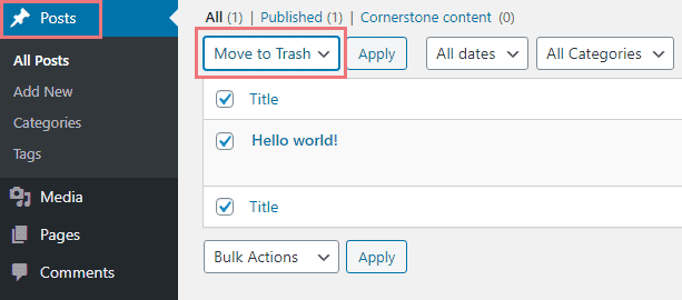 Remove sample post Remove sample post