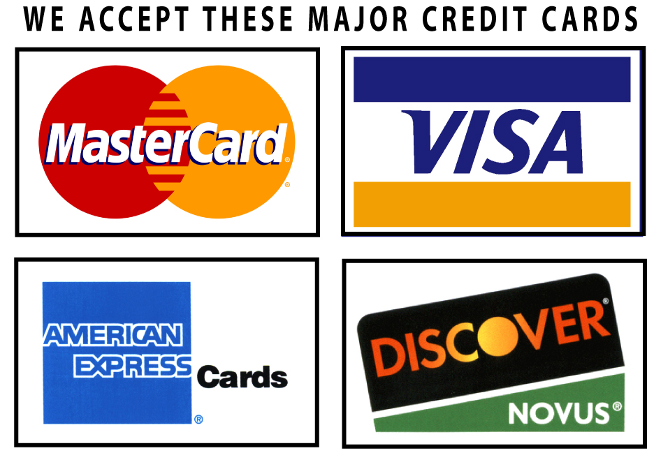 We accept all major credit cards