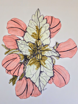 Pen and Ink Flower Drawing | Miabo Enyadike