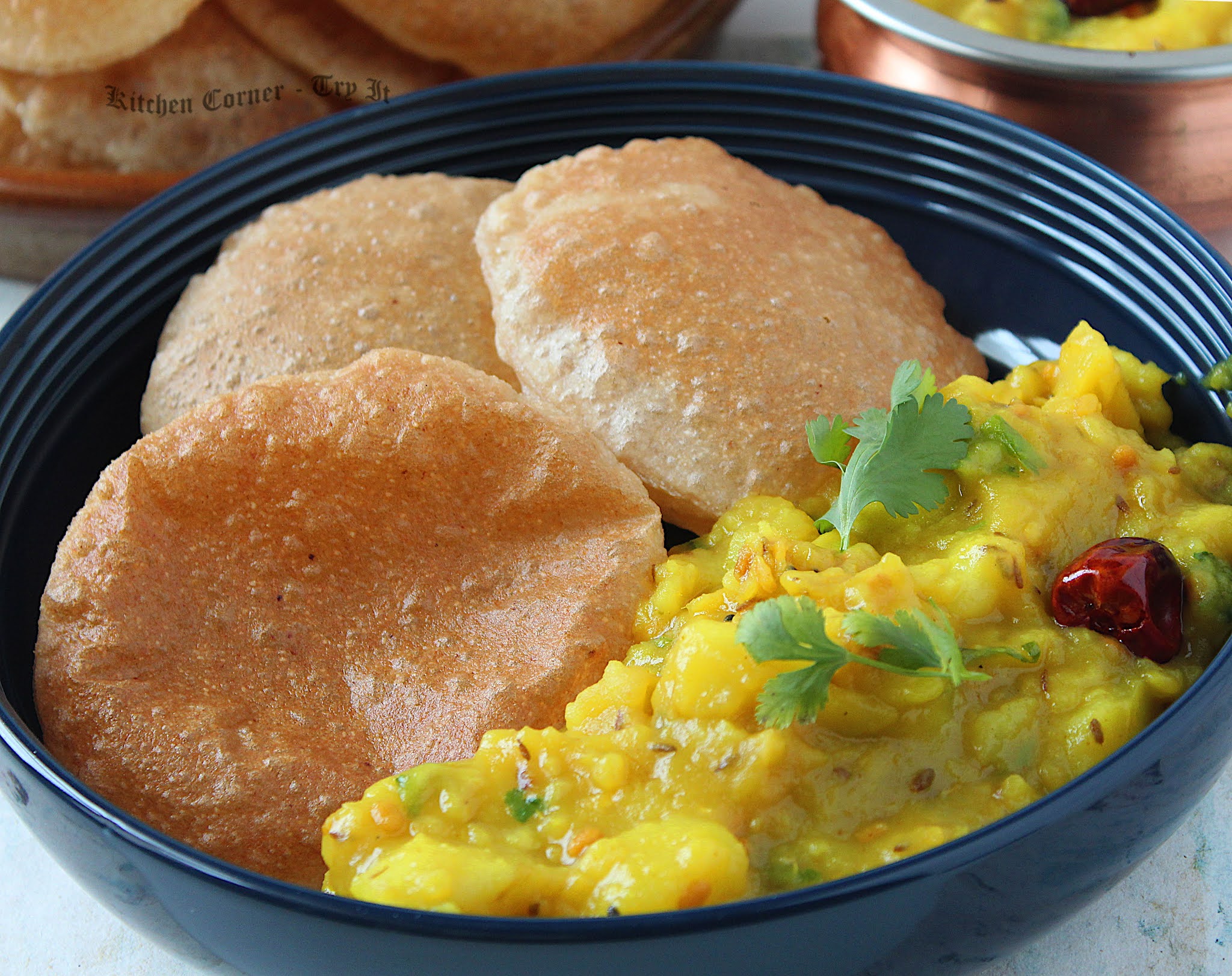 Poori Masala/ Fluffy Puri and Potato Masala