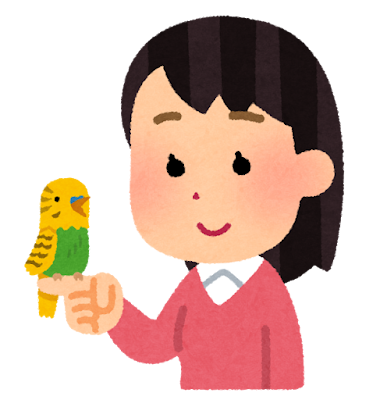 手乗りインコのイラスト（女性）