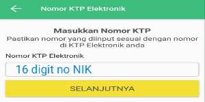 Masukkan nomer ktp elektronik Masukkan nomer ktp elektronik
