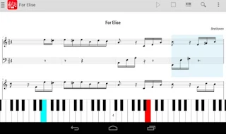 تطبيق هاتفي midi score عند العزف يكتب النوتة الموسيقية
