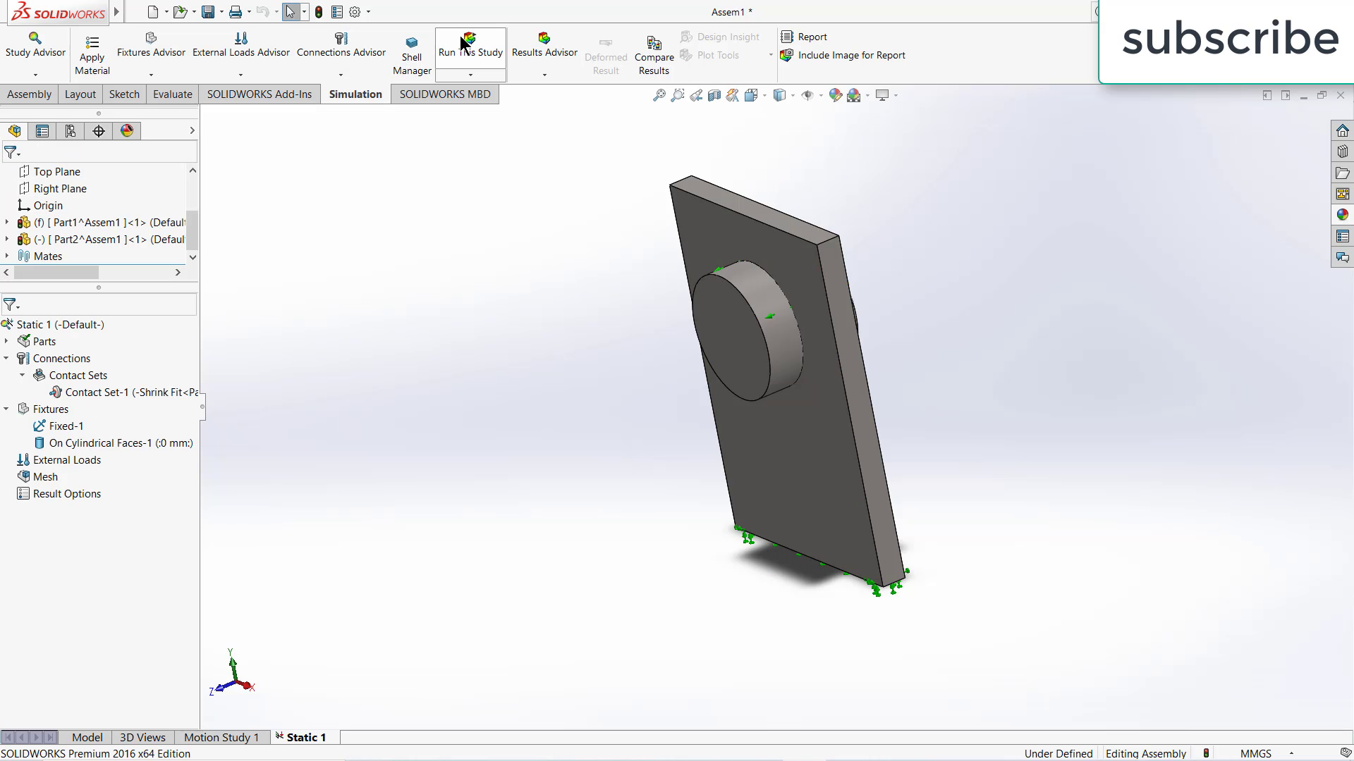 SHRINK FIT ANALYSIS IN SOLIDWORKS