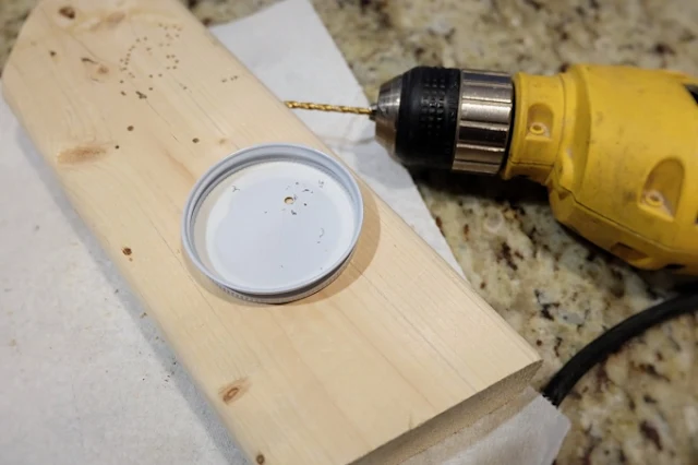 drilling holes in lids