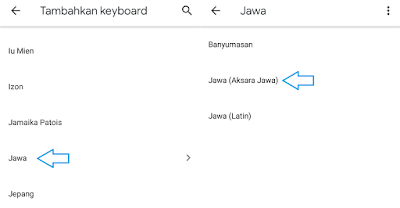 cari dan pilih bahasa jawa krama keyboard aksara Jawa Apk