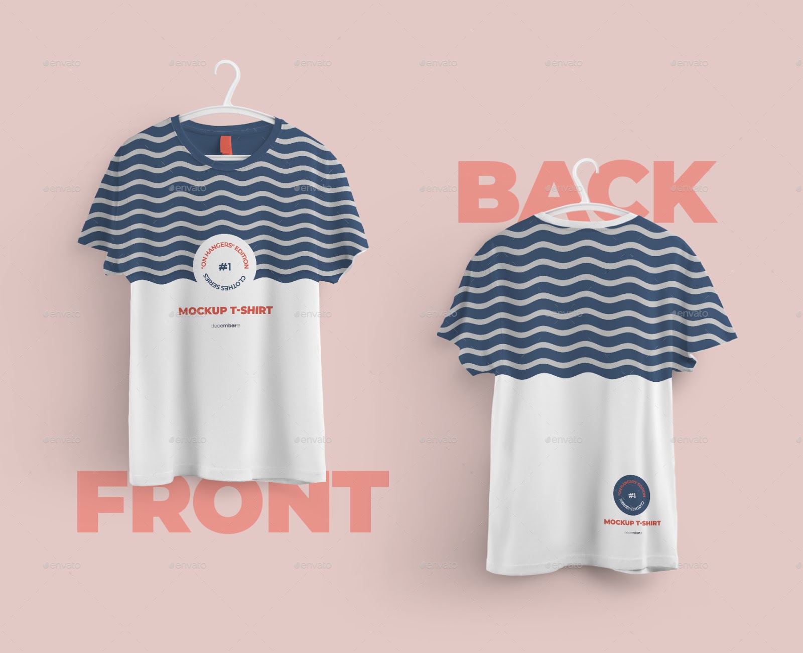 Front and Back T-shirts Mockups With 6 Different Hangers (PSD) - Ngcloudy.com