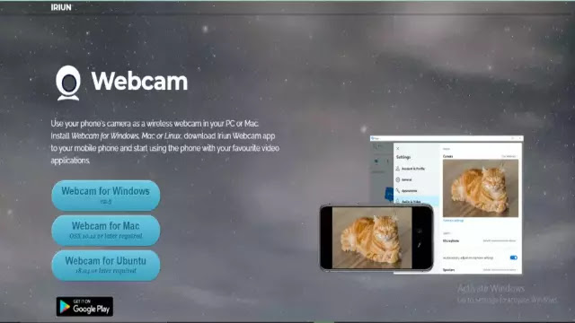download iriun webcam on your pc/mac or any operating system