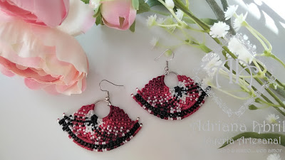 Pendientes en macramé, aros, aretes, Earrings, hoops, earrings in macramé by #AdrianaAbril