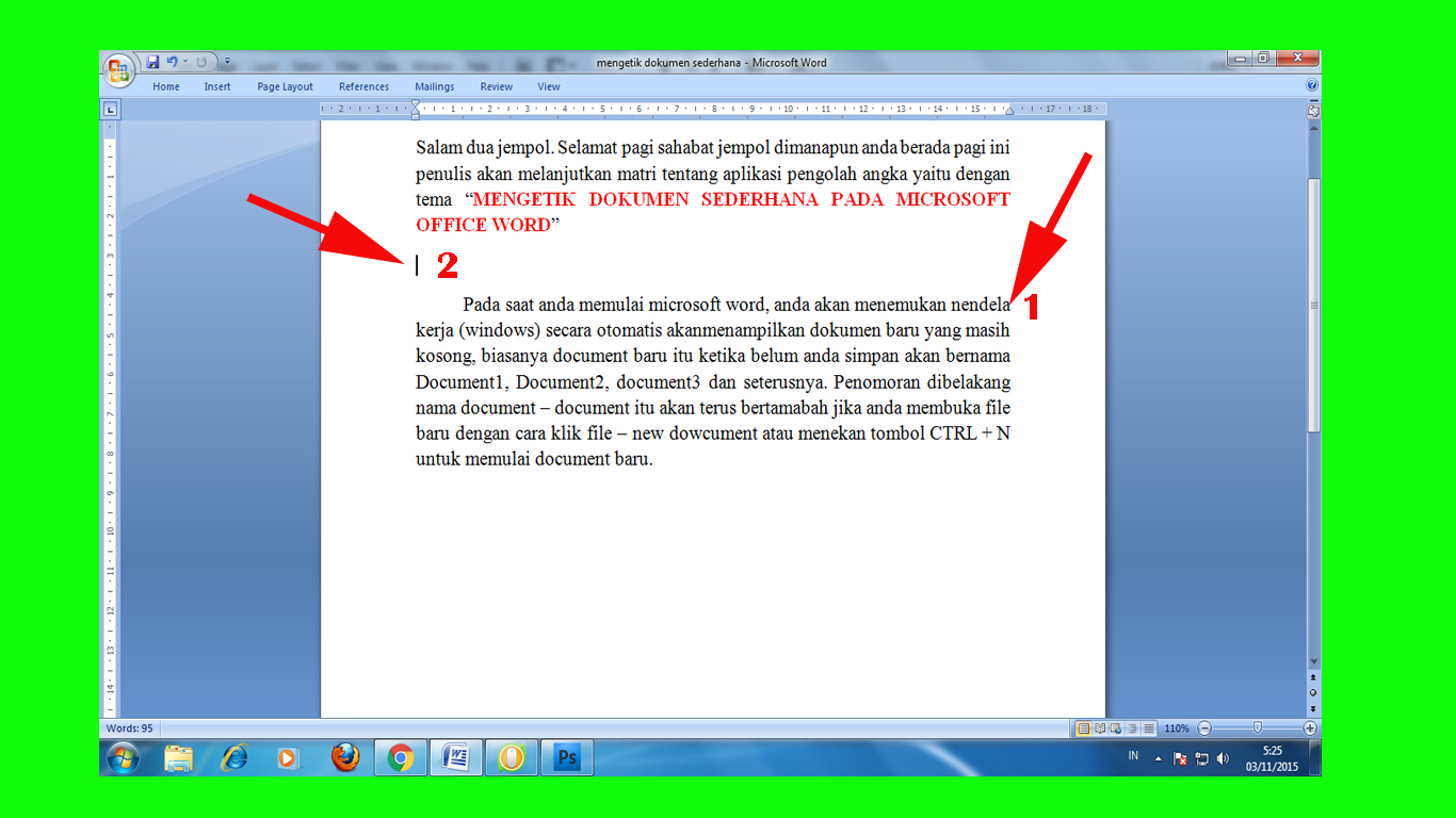 MENGETIK DOKUMEN SEDERHANA PADA MICROSOFT OFFICE WORD