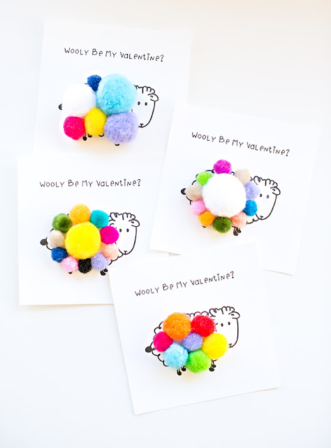 4 sheep free printable valentine card kids