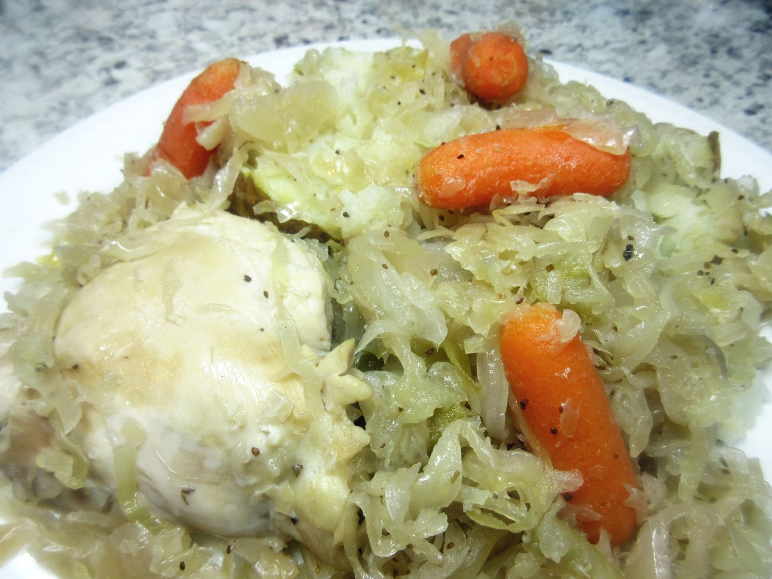 Tess Cooks4u One Pot Baked Chicken and Sauerkraut Easy & Healthy Recipe