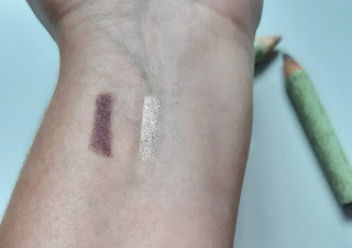 swatches sombra lápis color trend avon roxo e champagne resenha dicas da tia