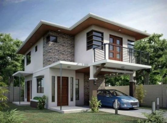desain inspiratif Rumah minimalis 2 lantai dengan balkon terbuka