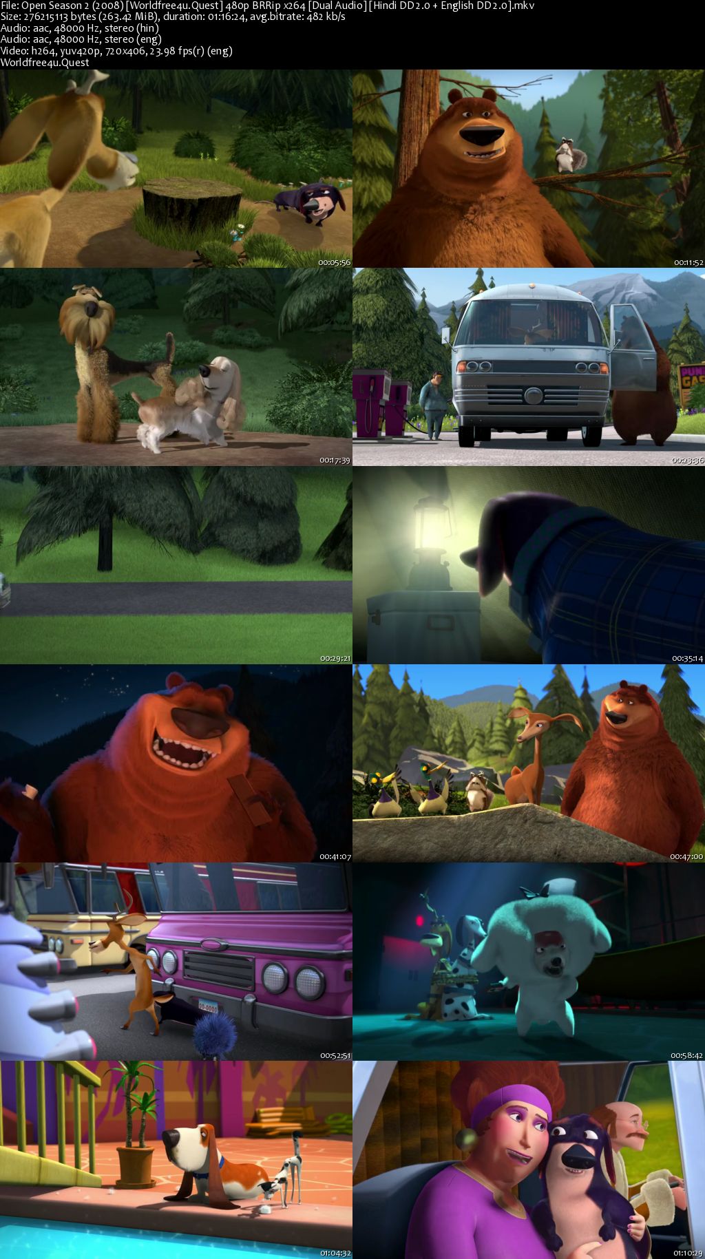 Open Season 2 2008 BRRip 480p Dual Audio 300Mb