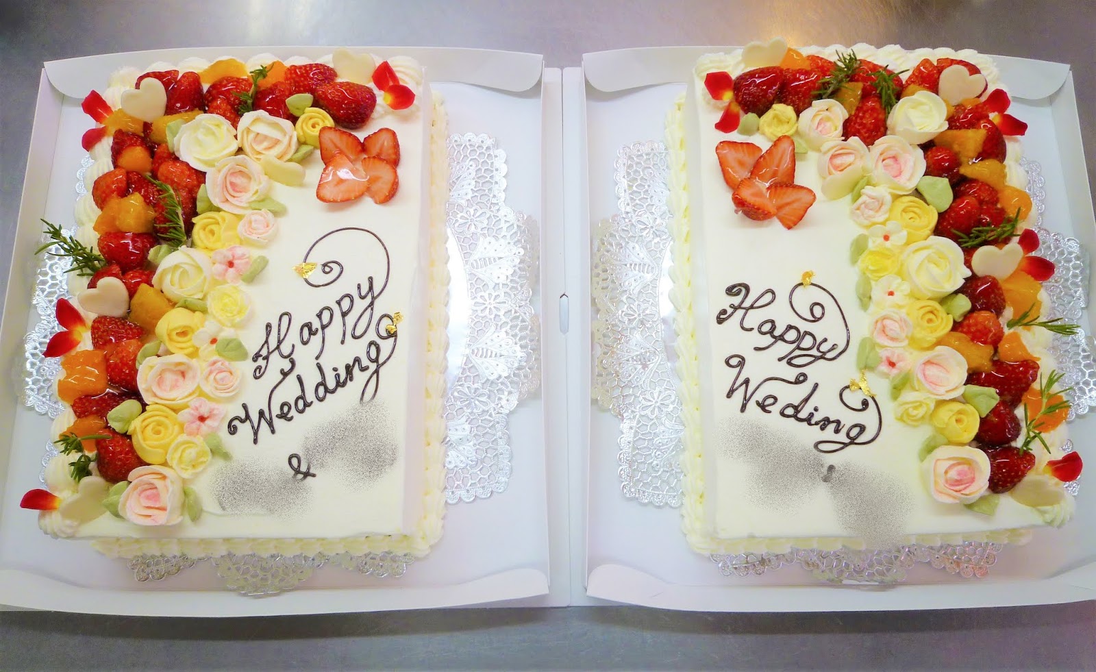 神奈川県小田原市中里のケーキ屋フロマージュのブログ 長方形のウエディングケーキ