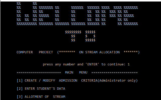 The Output of School Management System C++ The Output of School Management System C++