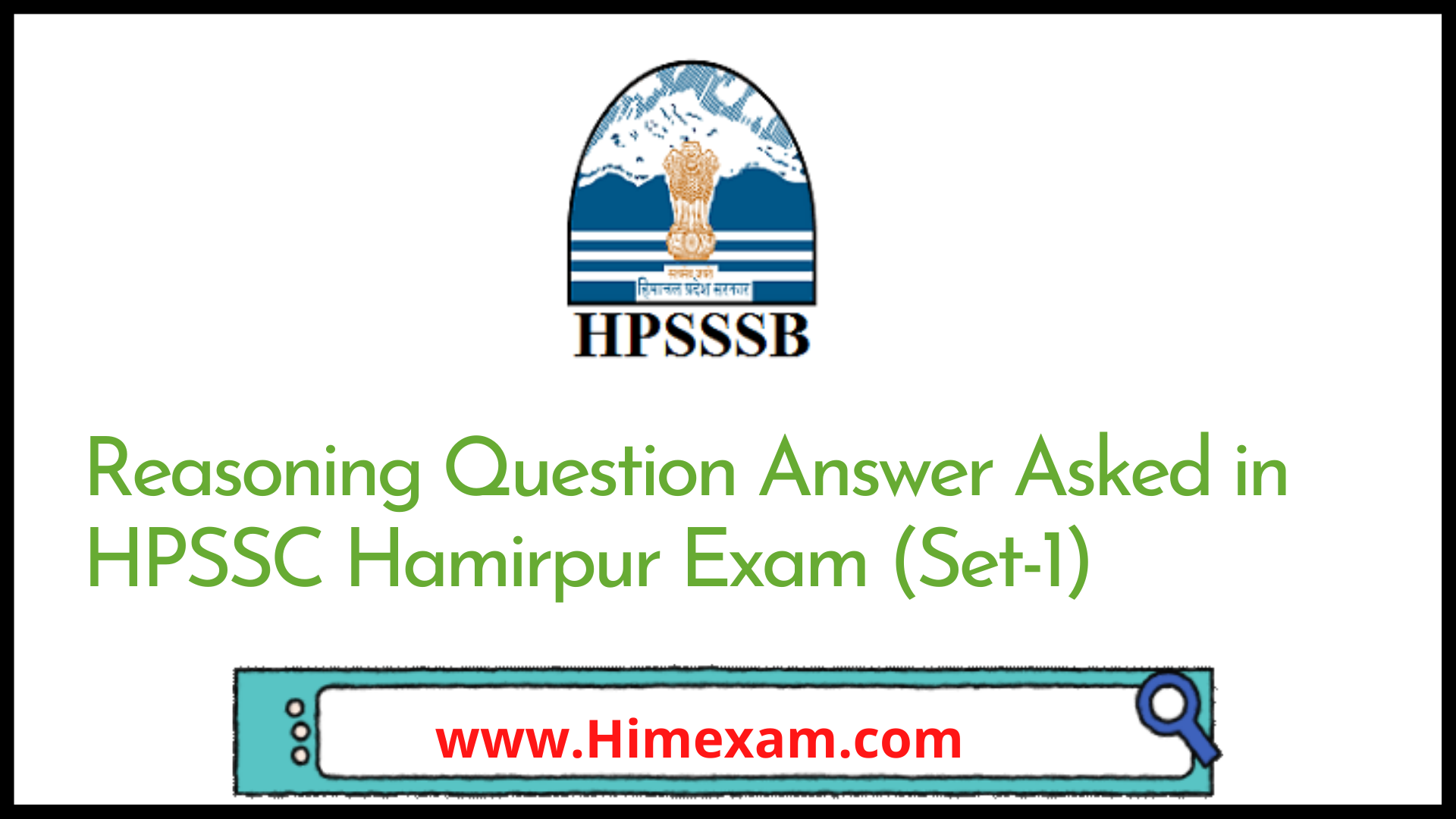 Reasoning Question Answer Asked in HPSSC Hamirpur Exam (Set-1)