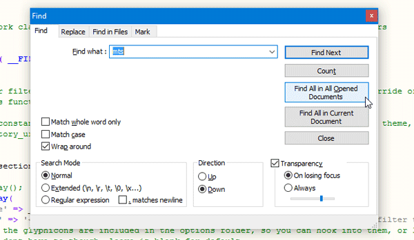 Notepad++ 提示和技巧