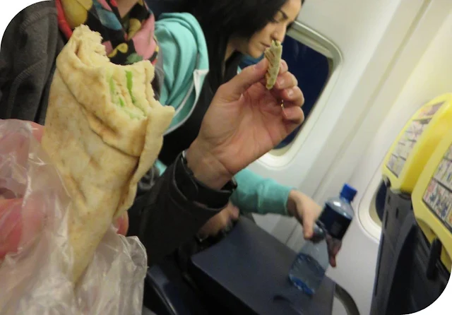 Long Weekend in Marrakech - Sidewalk Safari - Sampling Lebanese sandwiches on a Ryanair Flight