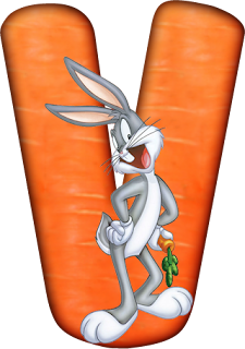 Abecedario Anaranjado con Bugs Bunny. Orange Alphabet with Bugs Bunny.