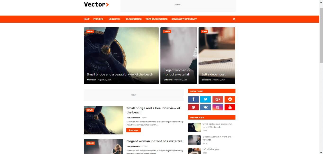 vector blogger template seo friendly ads ready amp template ads