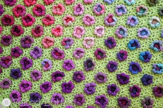 Monet's Garden Throw crochet pattern by Susan Carlson of Felted Button