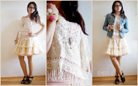 Outfit How to style a Petticoat - Teil 6: Crochet Top & Jeans Jacket