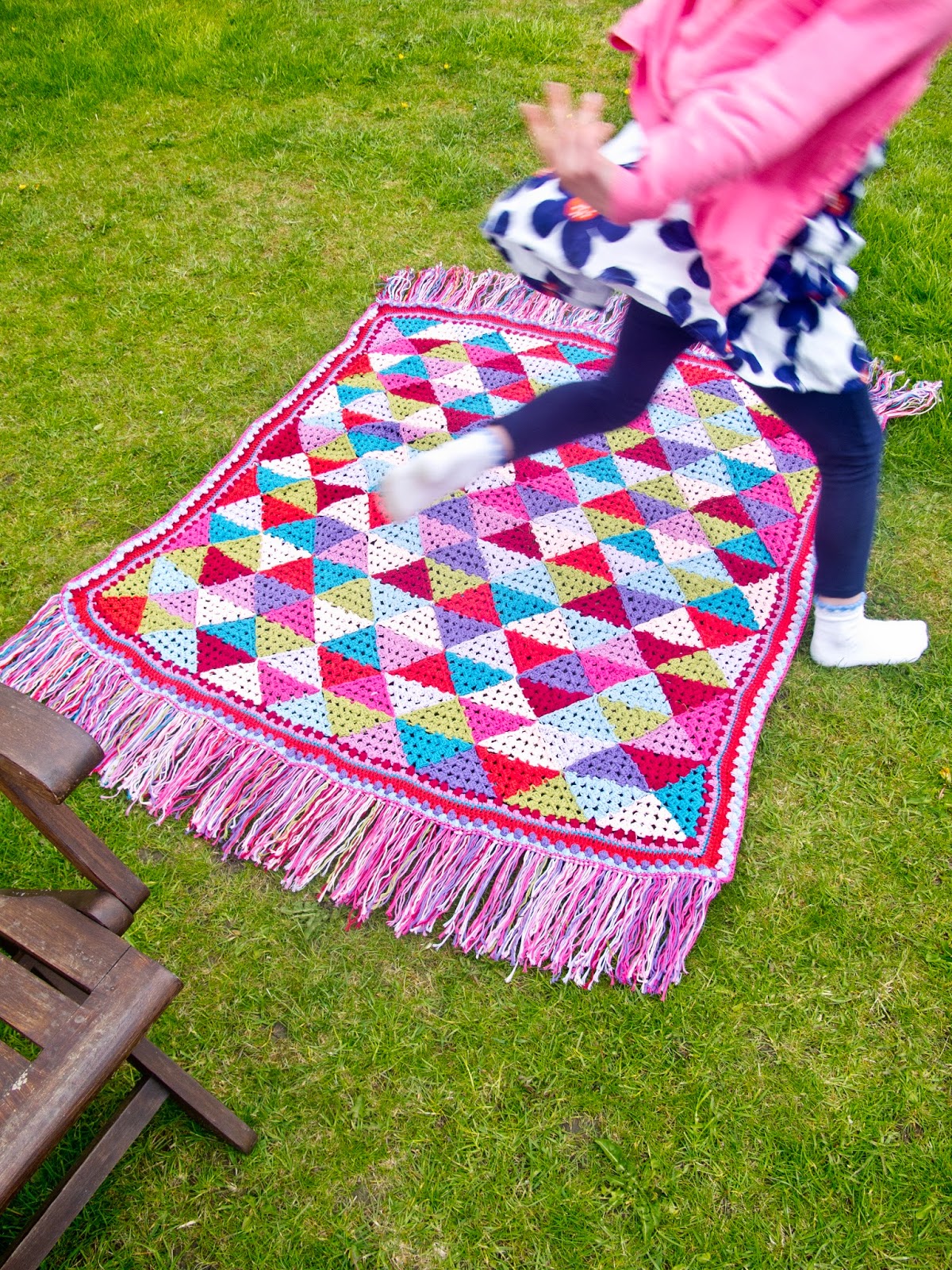 Sincerely, Hooked Crochet Picnic Blanket Tadah!