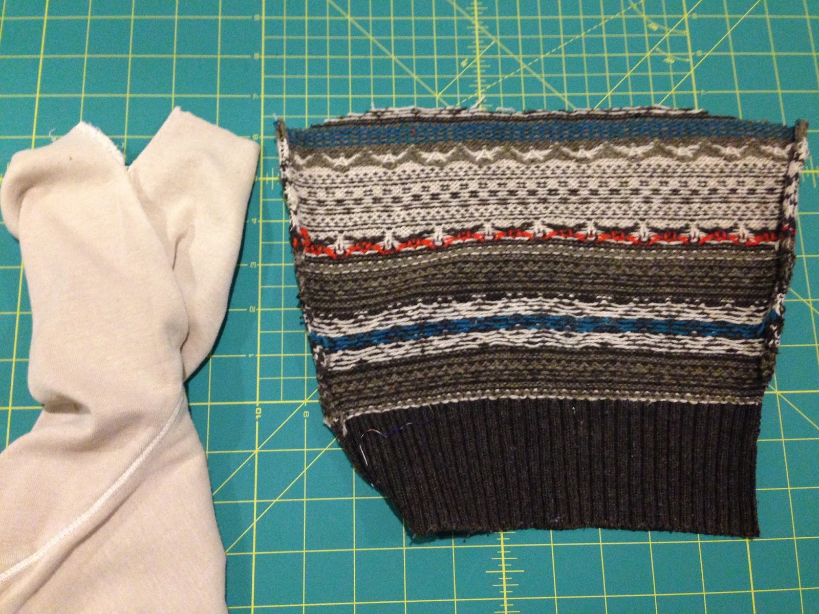 Refashion Coop Refashioned Henley with Sweater Sleeves and Skirt