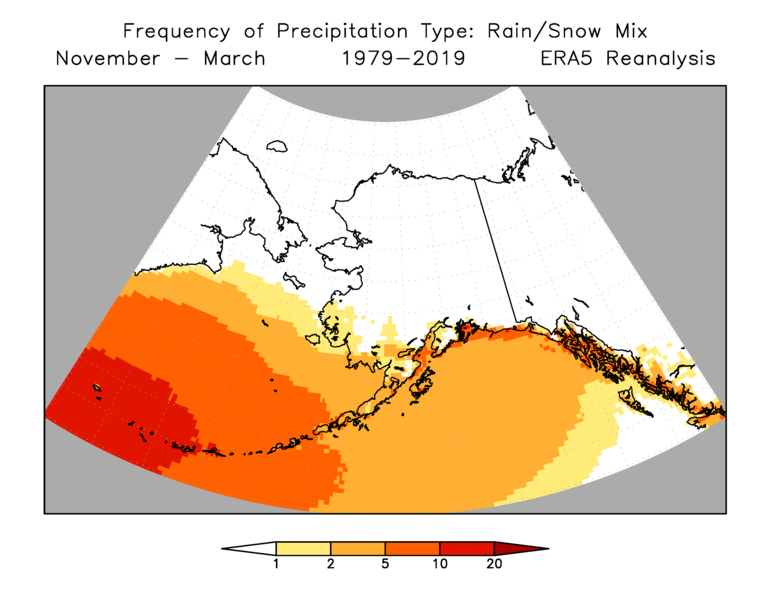 Deep Cold Alaska Weather & Climate ERA5 Winter Precipitation Type
