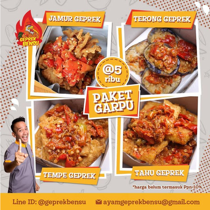  Menu  Geprek  Bensu by Ruben Onsu Review dan Harga