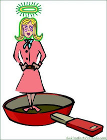 KellyAnne in the Frying Pan | Graphic created by and property of www.BakingInATornado.com | #humor #MyGraphics