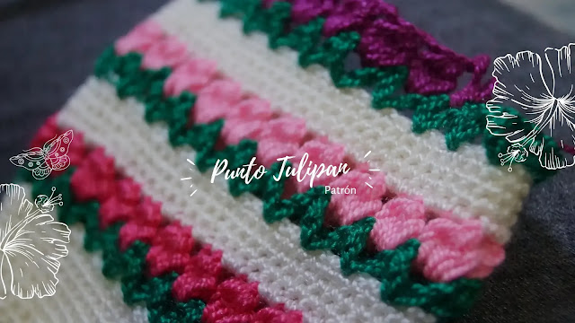 Patrón Tutorial de Punto Tulipán a Crochet