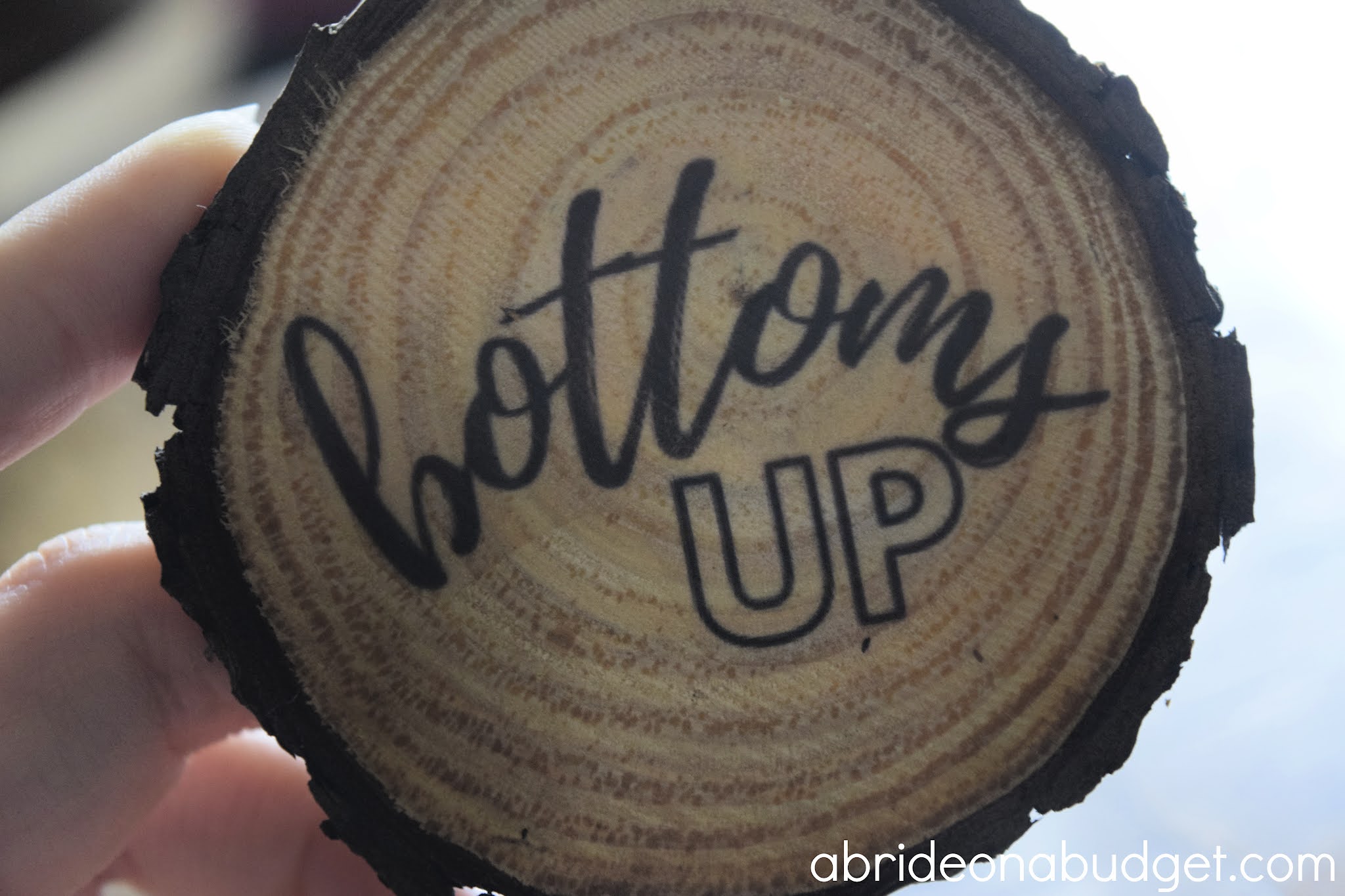 A Bride On A Budget DIY Wooden Coasters Wedding Favors